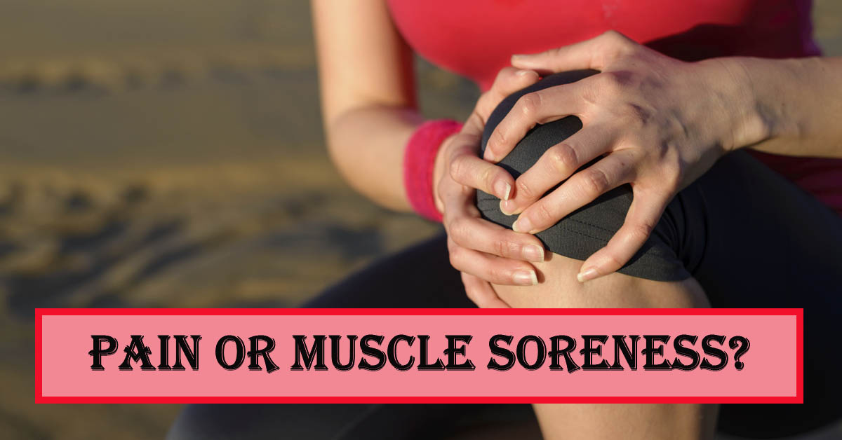 Is It Pain or Muscle Soreness? Picture of a caucasian female holding on to her knee as in pain.