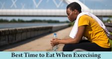 Physical Exercise – When is the Best Time to Eat? Picture of a young black female taking a break from exercising.